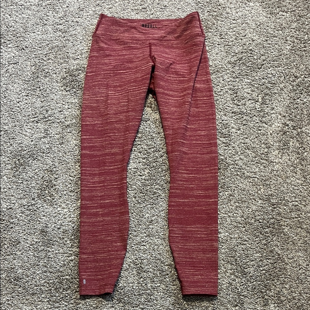 NoBull Women’s High Waisted Plush‎ Heather Leggings Red/Pink Medium